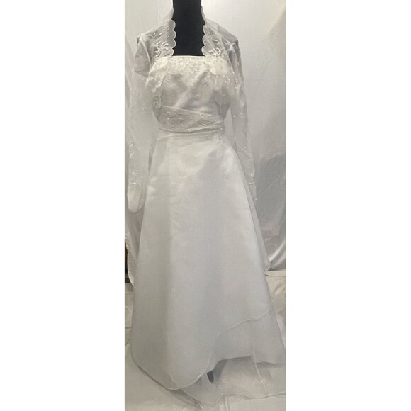 Memories By Maggie Sottero Wedding Gown Strapless with Modesty jacket 14 sequins - Picture 1 of 16